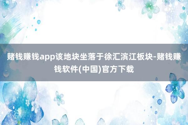 赌钱赚钱app该地块坐落于徐汇滨江板块-赌钱赚钱软件(中国)官方下载