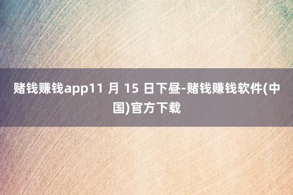 赌钱赚钱app11 月 15 日下昼-赌钱赚钱软件(中国)官方下载