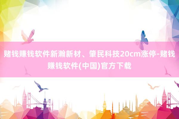 赌钱赚钱软件新瀚新材、肇民科技20cm涨停-赌钱赚钱软件(中国)官方下载