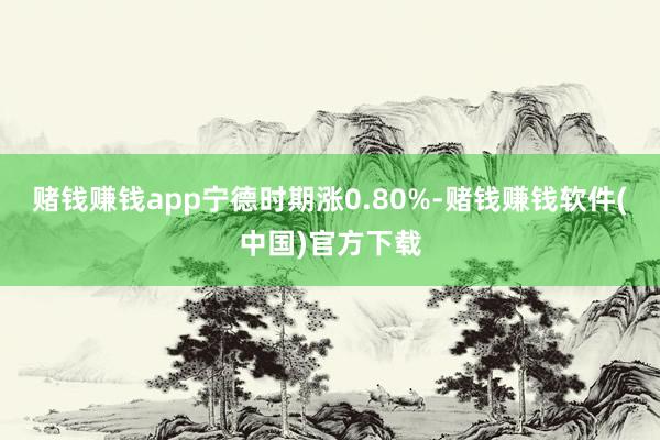赌钱赚钱app宁德时期涨0.80%-赌钱赚钱软件(中国)官方下载
