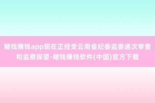 赌钱赚钱app现在正经受云南省纪委监委递次审查和监察探望-赌钱赚钱软件(中国)官方下载