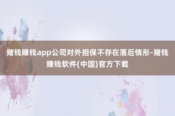 赌钱赚钱app公司对外担保不存在落后情形-赌钱赚钱软件(中国)官方下载